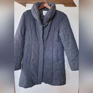 Earth Music & Ecology Womens Gray Wool Blend Quilted Winter Coat Size S